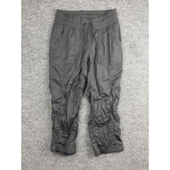 The North Face Pants Womens Medium Gray Capri Stretch Nylon Drawstring Pockets - Picture 1 of 9